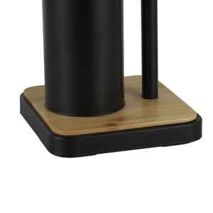 Soporte de papel higiénico independiente con soporte para escobilla de baño con base ponderada con diseño de bambú para baño BTH095 - Product Image 6
