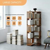 Étagère d'angle moderne en chêne, bibliothèque ouverte à 4 niveaux, organisateur de rangement peu encombrant pour salon, chambre, bureau à domicile, facile à assembler