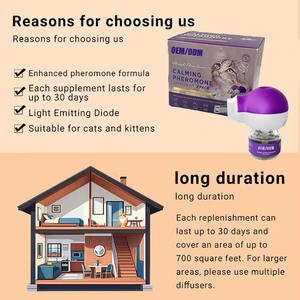 Diffuseur OEM 1 + 2 recharges Diffuseur de phéromones pour <span class=keywords><strong>chat</strong></span> pour un soulagement apaisant Produits pour animaux domestiques pour aider les chats à rester plus détendus - Product Image 5