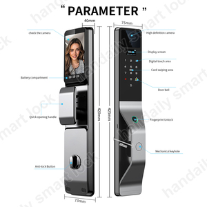 Handaily Palm Nhận dạng khuôn mặt thông minh khóa tuya vân tay Video intercom <span class=keywords><strong>Door</strong></span> <span class=keywords><strong>Lock</strong></span> với máy ảnh cerradura inteligente khóa cửa - Product Image 6