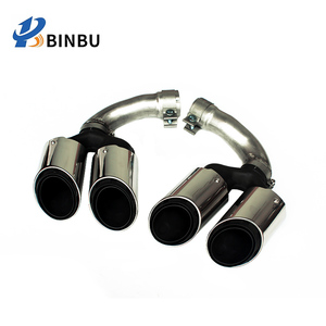 POUR Porsche Cayenne tuyau d'échappement en acier inoxydable vecteur Style E3 9Y0 pièces automobiles refit quatre tuyau d'échappement 2018-2024 - Product Image 6