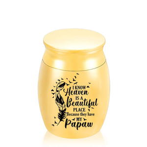 Mini urnes pour animaux de compagnie, cendres de crémation, pot de souvenir de cercueil humain-je sais que le ciel est un joli endroit car ils ont mon papa - Product Image 1