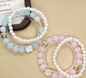 Double Circle Crystal Glaze <b>Beaded</b> <b>Bracelet</b> Jewelry Sweet Charm Beads <b>Bracelet</b> Fantasy Popcorn Cracked Crystal Beads <b>Bracelet</b> - Product Image 2