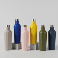 Bouteille d'eau en acier inoxydable à double paroi isolée sous vide 500 ml sans BPA, anti-fuite, tasse droite, gourde de sport et de voyage
