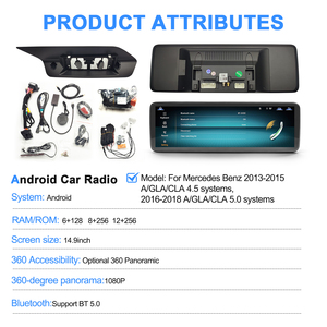 Radio DVD para Auto Android Navihua con GPS, Navegación, Pantalla Táctil de 14.9 Pulgadas, Reproductor de Audio con Carplay para Mercedes Benz Clase A, GLA, CLA 2013-2018 - Product Image 5