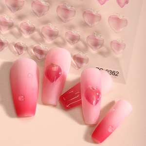 <span class=keywords><strong>2023</strong></span> nouvelle mode 5D en relief mignon dessin animé Nail Art autocollant 3D colle douce glace amour bronzant décorations en gros - Product Image 4