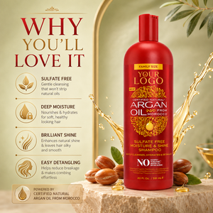 Moisture and Shine Argan Oil <b>Shampoo</b> Gently Cleanses and Strengthens Textured Curly Coily Hair 20 oz - Product Image 2