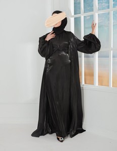 SIPO di alta qualità di lusso Abaya Dubai 2022 maniche a sbuffo disegni abiti islamici per le donne Abaya <span class=keywords><strong>cappotto</strong></span> Abaya Dubai stile <span class=keywords><strong>turco</strong></span> - Product Image 4