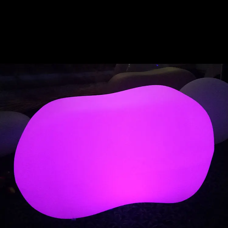 Sedile in Pile di legno illuminazione RGB mobili decorazione per feste mobili in PE sgabelli che cambiano colore lampada da Bar panca in pietra