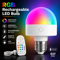 Bombilla LED Moderna RGB Regulable con Control Remoto E27/E26, Lámpara de Pared Recargable con Carga Tipo-C, Precio al por Mayor