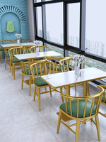 Ensemble de sièges et de chaises de restaurant modernes, mobilier commercial, banquettes en cuir vert de luxe avec table en marbre pour café et salle à manger