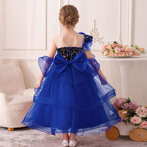 Robes pour enfants, robe de bal élégante longue en satin pour enfants, robe de princesse à paillettes jusqu'aux genoux, robe de <span class=keywords><strong>demoiselle</strong></span> <span class=keywords><strong>d</strong></span>'<span class=keywords><strong>honneur</strong></span> pour filles adolescentes, costume de mariage - Product Image 5