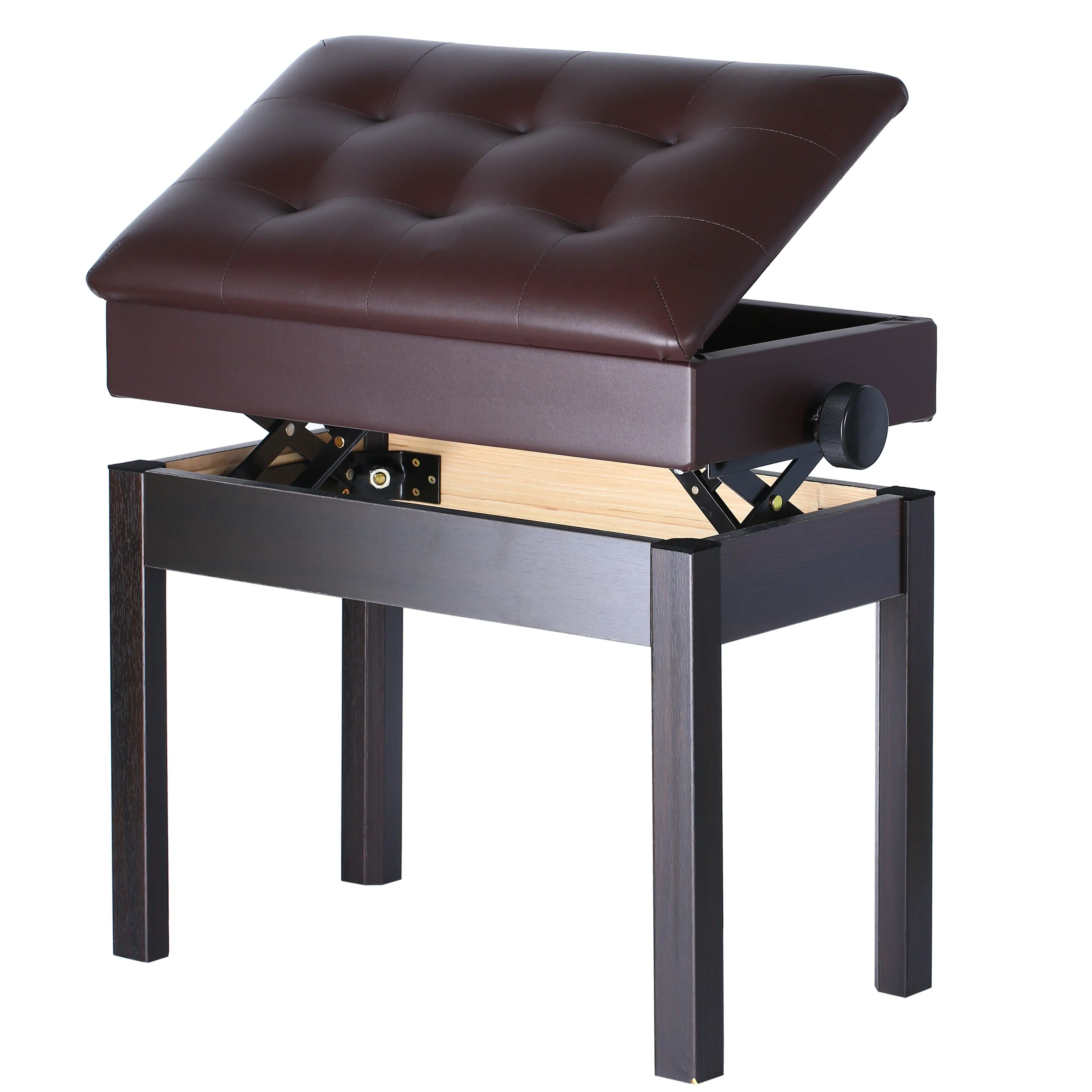 ブックストレージQ15を備えた調整可能なキーボードピアノスツールベンチ