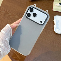 Nouvelle coque de téléphone portable tendance, mignonne, avec oreilles de chat, en TPU, antichoc, anti-chute, protection 360°, sensation de peau, pour 18/17/16/15 Pro Max