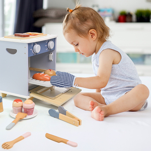 Ensemble de jouets en bois « Mon petit four » pour enfants, accessoires de <span class=keywords><strong>cuisine</strong></span> pour jeu d'imitation, jeu d'apprentissage de la pâtisserie Montessori pour la maternelle, coffret cadeau - Product Image 2