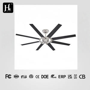 Ventilador de Techo LED de Alta Gama de 67 Pulgadas con 8 Aspas y Control Remoto, Material de Madera Contrachapada Negra y Metal para Hoteles - Product Image 2