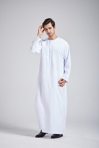Vendita calda abbigliamento etnico medio oriente abito da uomo in poliestere girocollo abito arabo uomo Thobes abbigliamento islamico Turks - Product Image 4