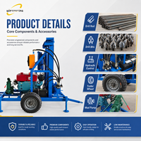 Foreuse rotative hydraulique portable pour puits d'eau, profondeur 150 m, avec démarrage électrique