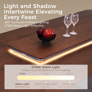 Luxury Walnut Solid Wood Smart Dining <b>Table</b> With Hidden Refrigerator Freezer and Lift Top Design CB150 Smart Dining <b>Table</b> CB150 - Product Image 4