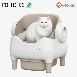 Bac à <span class=keywords><strong>litière</strong></span> intelligent autonettoyant, conception à ouverture automatique avec contrôle par application WIFI, grande capacité, design carré pour plusieurs chats - Product Image 1