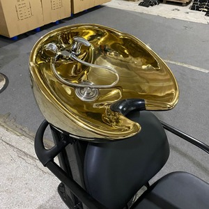 Modern Shampoo Chair With Stainless Steel Basin PU Leather Seat Metal <b>Frame</b> Salon Furniture Commercial Use - Product Image 2