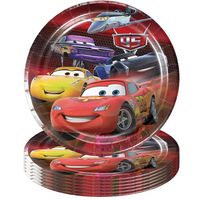 Rote Autos Themen-Cartoon-Geburtstagsparty 4-Farben Digital Bedruckter Niedriger MOQ Personalisierter Papier-Tischläufer Banner Flaggen Tortendekoration