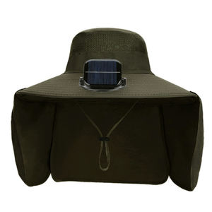 หมวกพัดลมพลังงานแสงอาทิตย์สำหรับผู้ชายหมวกตกปลาปีกกว้างป้องกันรังสียูวีสำหรับกิจกรรมกลางแจ้งในฤดูร้อน - Product Image 2