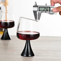 Copa de Vino Creativa de Color en Contraste, Copa Grande de Vidrio de Borosilicato para Decoración de Mesa de Bar