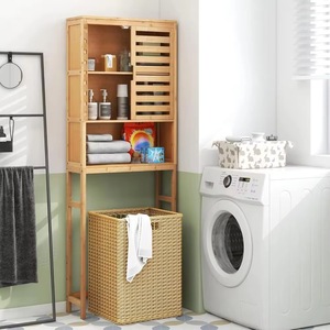 Meuble de rangement en bambou pour salle de bain, étagère de rangement sur pied au-dessus des toilettes, étagère de rangement pour salle de bain, rangement pour salle de bain d'hôtel. - Product Image 4