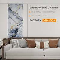 Panneau mural en PVC personnalisé en usine, panneau en charbon de bambou cristallin, panneau mural en fibre de bambou imperméable