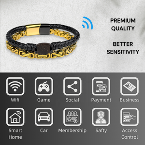 NFC <span class=keywords><strong>Bracelet</strong></span> intelligent en <span class=keywords><strong>cuir</strong></span> de coquille de noix de coco boucle magnétique 13.56MHz RFID contrôle d'accès à l'hôtel OEM/ODM <span class=keywords><strong>Bracelet</strong></span> intelligent pour - Product Image 3