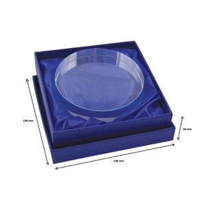 Presse-papiers en verre, diamètre 120 mm, hauteur 19 mm, accessoire de bureau - Product Image 2