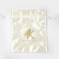 Pochette en satin imprimé sur mesure avec cordon de serrage, sac cadeau pour bijoux avec impression de logo