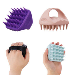 Handheld Silicone Massage Hair <b>Brush</b> Silicone <b>Scalp</b> Massager <b>Brush</b> for Hair Growth - Product Image 1
