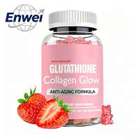 Gummies au collagène et glutathion saveur fraise, formule anti-âge éclaircissante pour la peau, naturelle, extra forte, complément alimentaire pour adultes