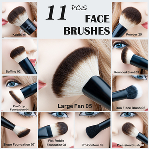 ชุดแปรงแต่งหน้าวีแกนสีดำคุณภาพสูง 25 ชิ้น DailyQueen <span class=keywords><strong>NYX</strong></span> รุ่นใหม่ สำหรับรองพื้น อายแชโดว์ และเขียนคิ้ว รับผลิตแบรนด์ส่วนตัว - Product Image 3