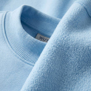 Sweat-shirt oversize tendance pour femme 2026, avec patch brodé en chenille personnalisé, bleu ciel, col rond, style Y2K vintage streetwear - Product Image 3