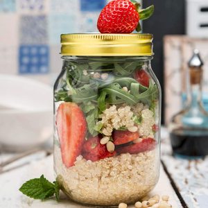 Pot en verre avec couvercle en étain, pot rond transparent de 480ml 16oz avec couvercle vis - Product Image 3