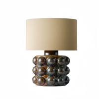 Lampe de table en céramique design vintage avec abat-jour rond moderne en lin luminaire décoratif pour salon chambre à coucher