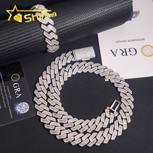 Cổ phiếu địa phương nhanh chóng vận chuyển 925 Bạc hip hop rapper 18mm Iced out vvs moissanite Cuba liên kết chuỗi - Product Image 5