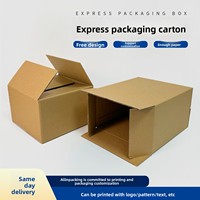 Boîte en carton ondulé carrée à trois couches, emballage logistique, boîte en carton estampée pour cadeaux, emballage express, vente en gros