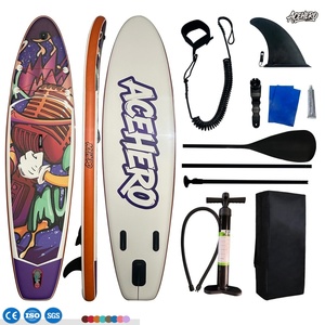 Planche de paddle gonflable polyvalente à technologie Drop Stitch, conception à gonflage rapide, système à 3 ailerons, construction solide et portable pour le surf en extérieur - Product Image 1