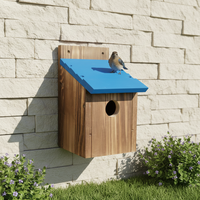 Vente flash - Mangeoire à oiseaux en bois écologique et maison pour oiseaux, pour l'extérieur, la cour, en bois naturel fait main, pour oiseaux sauvages et perroquets