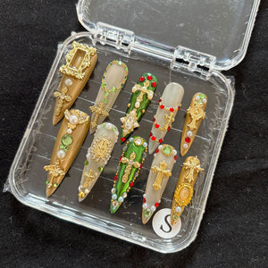Lot de 10 faux ongles carrés classiques français de luxe faits à la main <span class=keywords><strong>en</strong></span> acrylique, avec colle et lime à ongles – Vente <span class=keywords><strong>en</strong></span> gros de haute qualité - Product Image 6