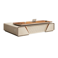 Bureau de direction moderne en forme de L, table de bureau en bois de luxe, mobilier de poste de travail professionnel