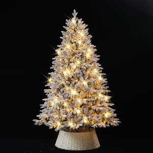 Encrypted PE Hybrid Flocking Artificial Christmas <b>Tree</b> with Built-in Dual-Color Lights Eco-Friendly Luxury Home Decor - Product Image 3