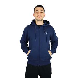 Sweat-shirt à capuche zippé pour homme New Balance, bleu, vêtements décontractés, logo brodé, confortable, toutes saisons - Product Image 1