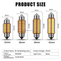 Nouvelle lampe de lecture intérieure pour voiture Kaidengzhe 4014 12smd Plug-and-Play, ampoule LED en aluminium 31mm 36mm 39mm 42mm 12V