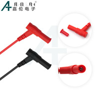 Cable de prueba para multímetro digital JIALUN con conector banana a pinza de cocodrilo, aislamiento de silicona, conductor de cobre de 4 mm y ángulo recto
