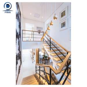 PRIMA <span class=keywords><strong>Escalier</strong></span> en marbre de pierre Escaliers droits Usine Support de quille d'intérieur personnalisé <span class=keywords><strong>Escalier</strong></span> en bois de maison moderne de luxe - Product Image 5